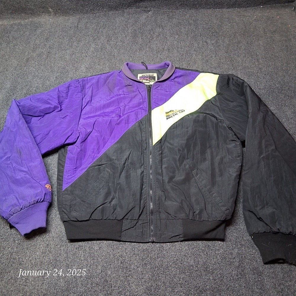 VTG‎ Arcticwear Arctic Cat Jacket Men Top Cat Large Tall Purple and Black